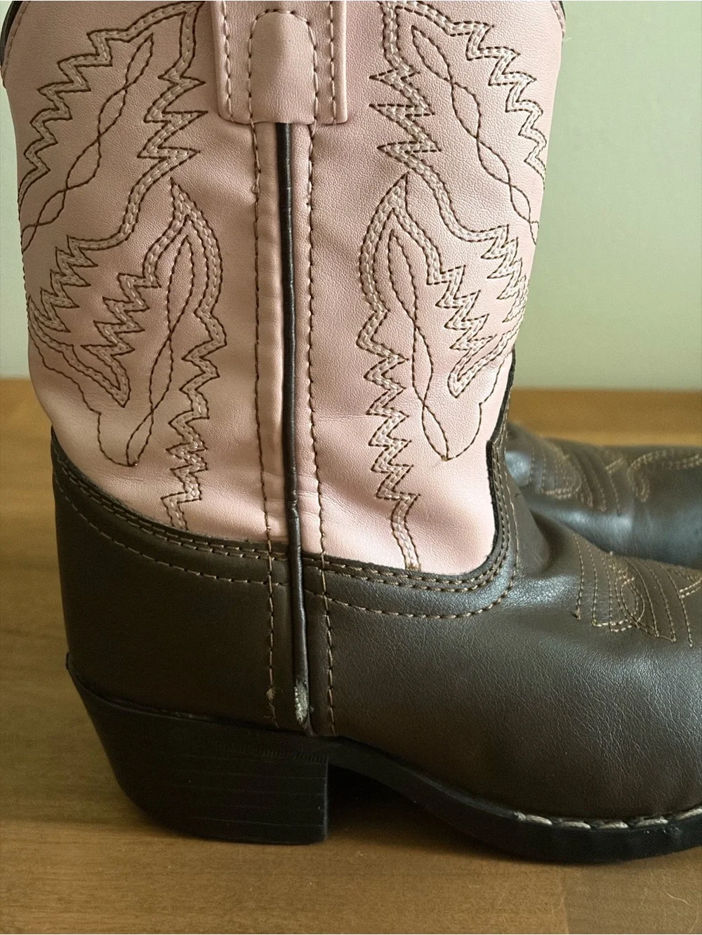 Smoky Mountain Brown & Pink Kids Girls Cowboy Western Boots Size 11
